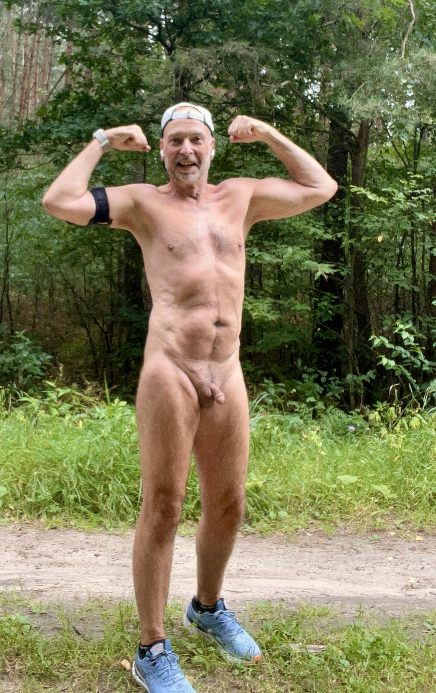 Hans Juergen Kunze nude running in the wood