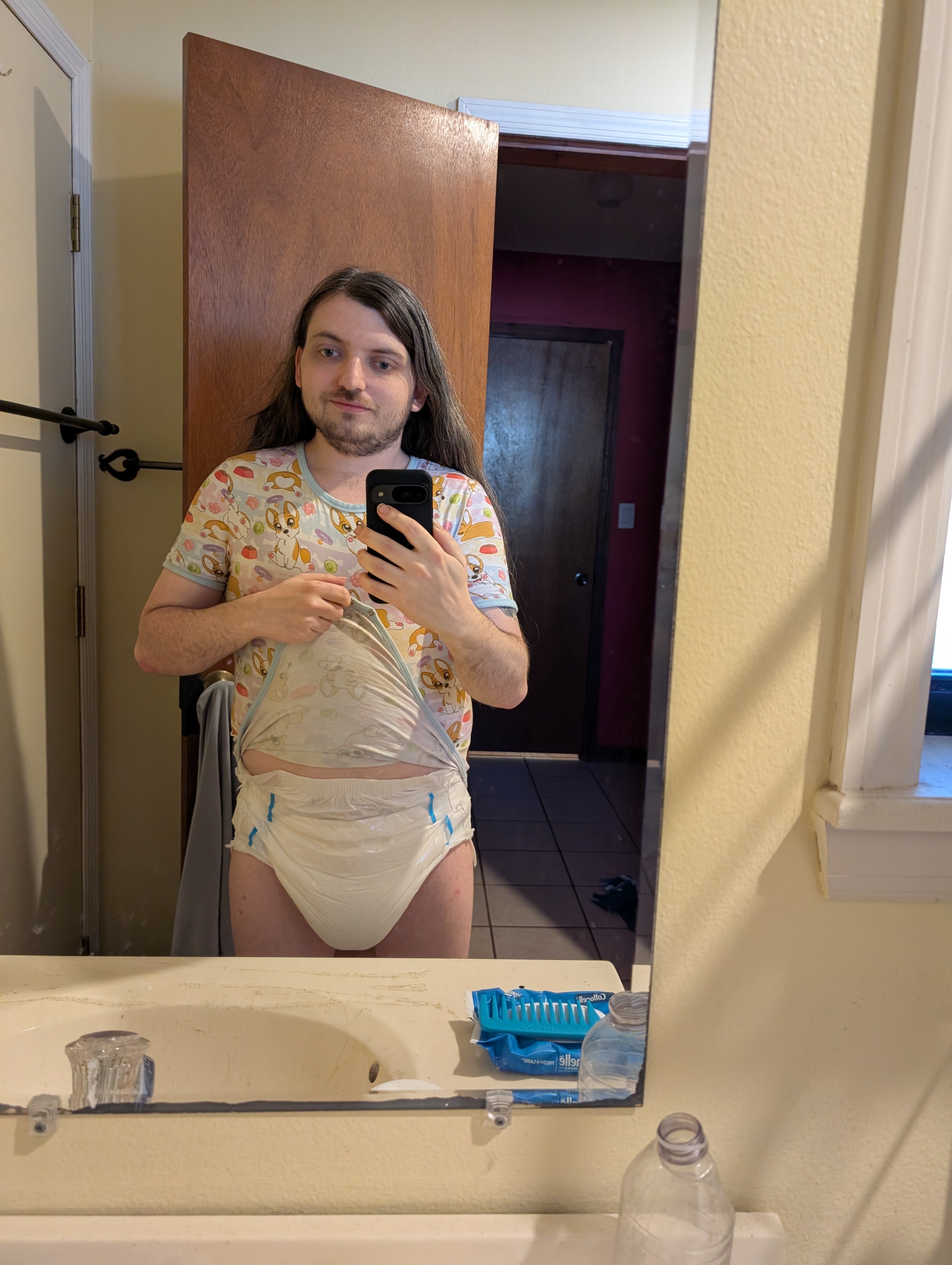 Total loser wearing double diapers on X-mass Eve