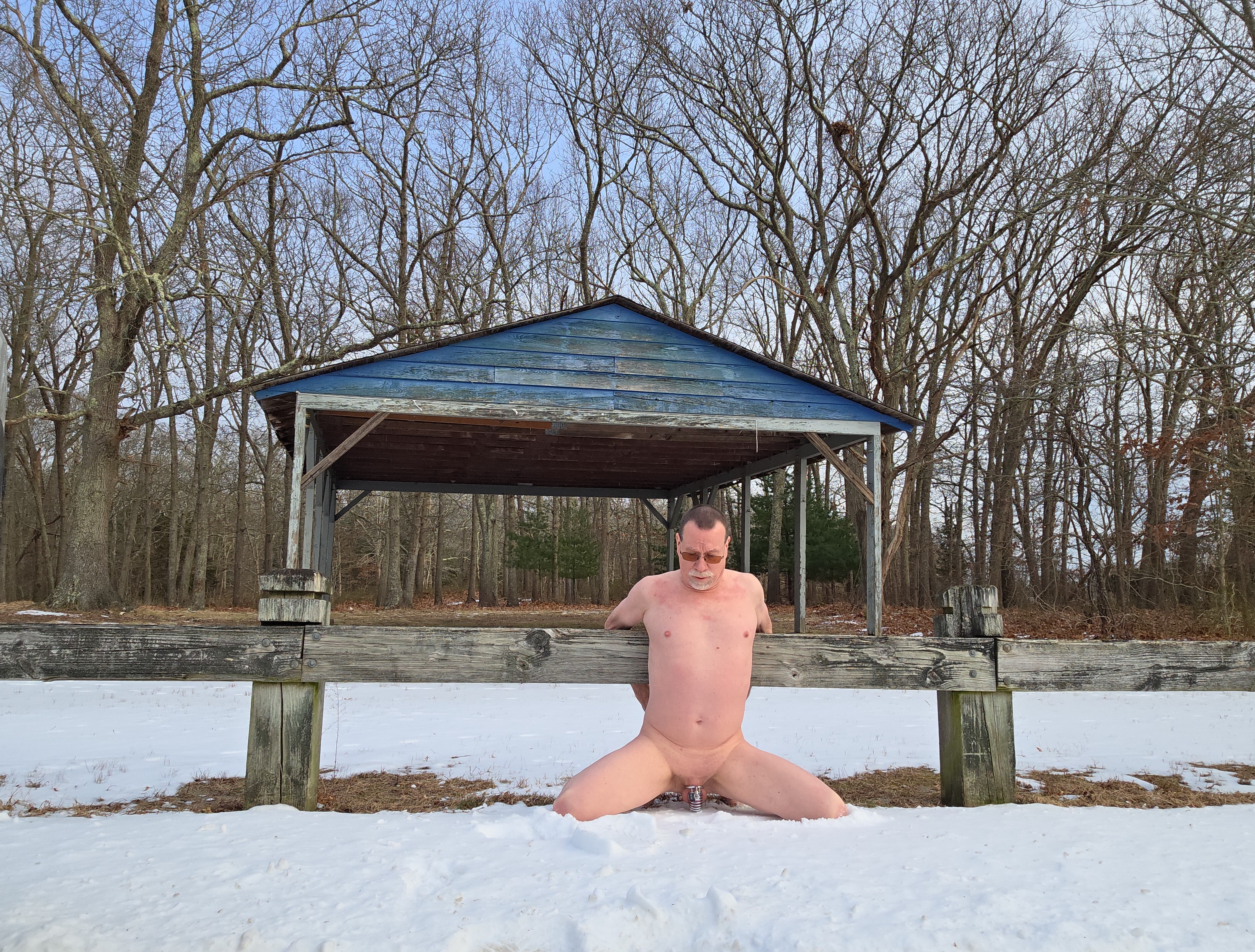 Freezing 18F January Day Public Nude