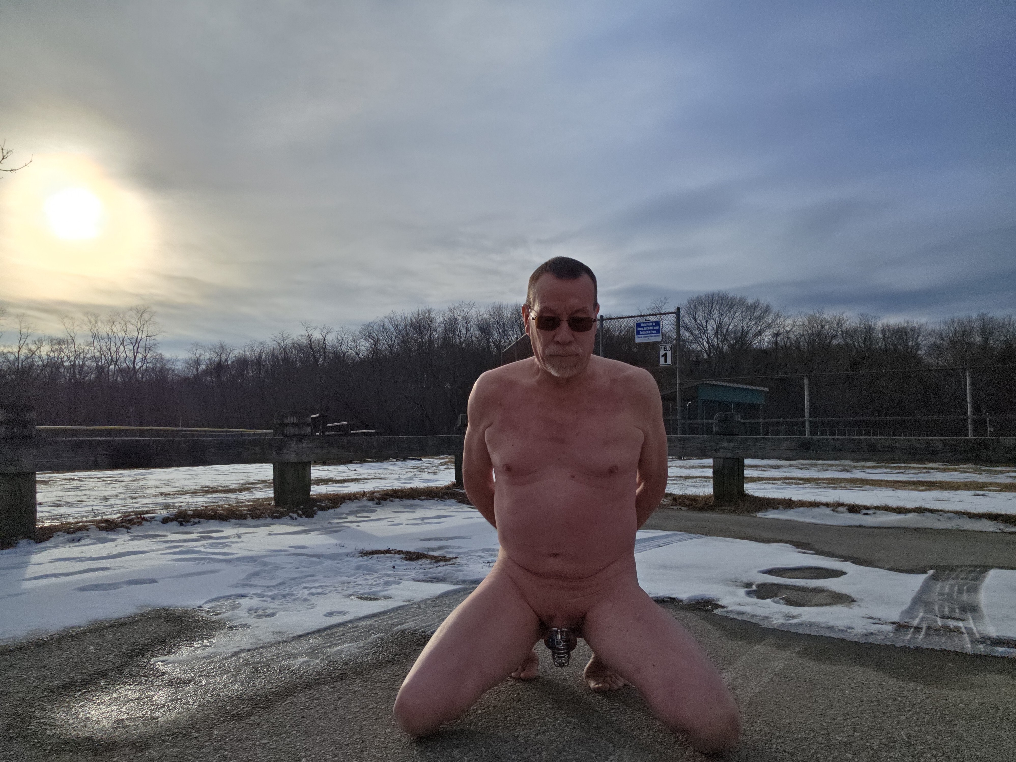 Freezing 18F January Day Public Nude
