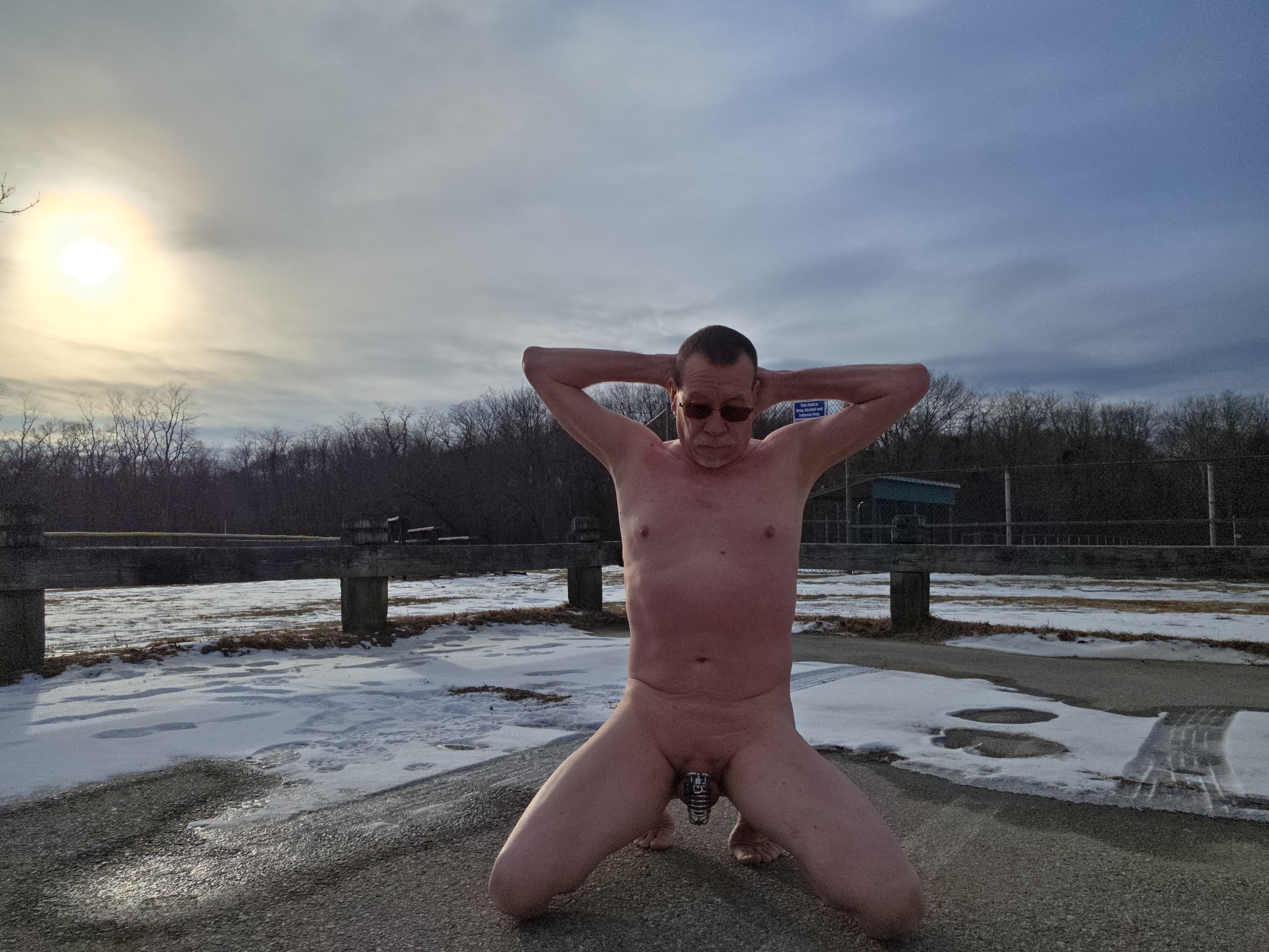 Freezing 18F January Day Public Nude