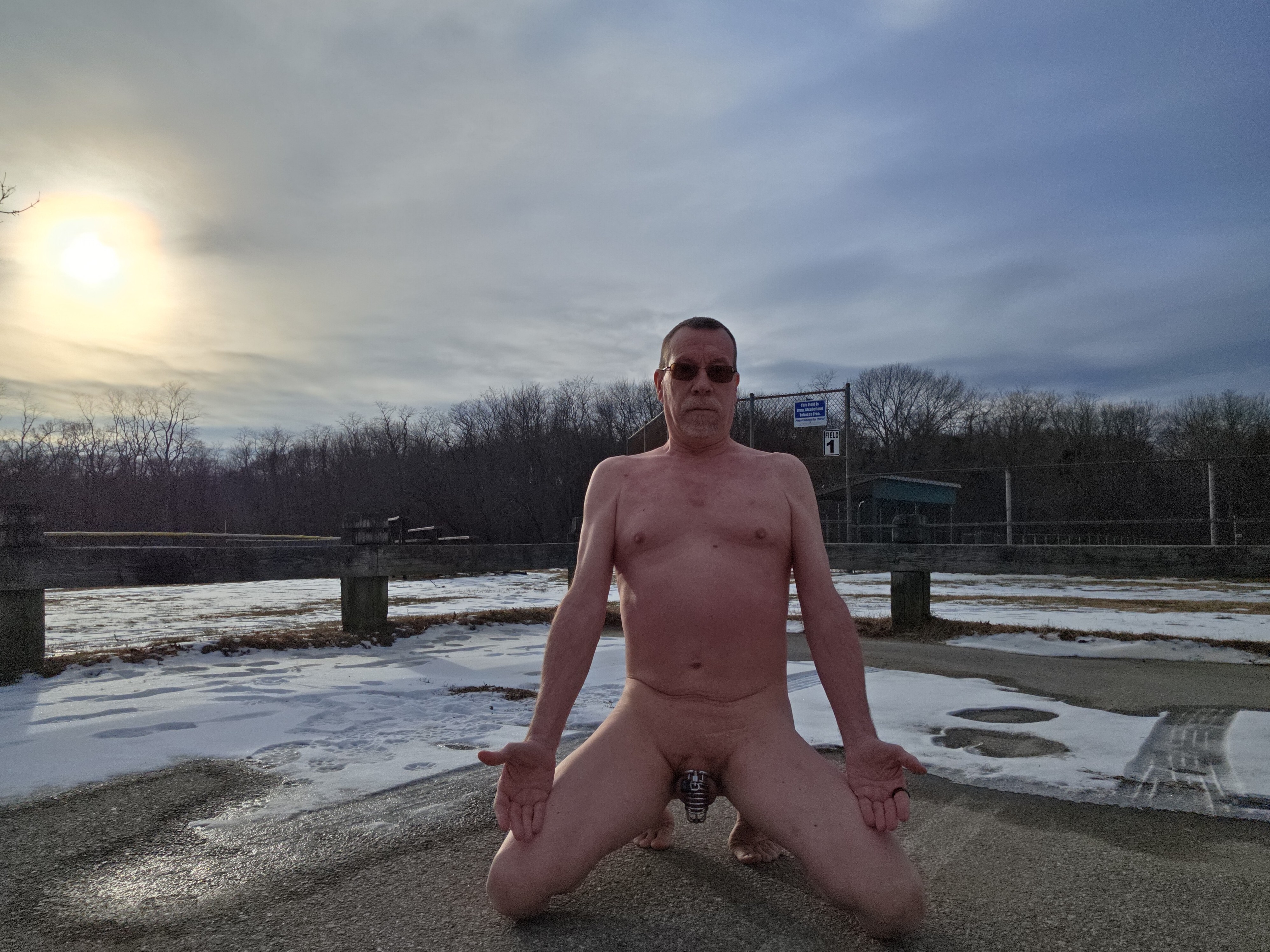 Freezing 18F January Day Public Nude