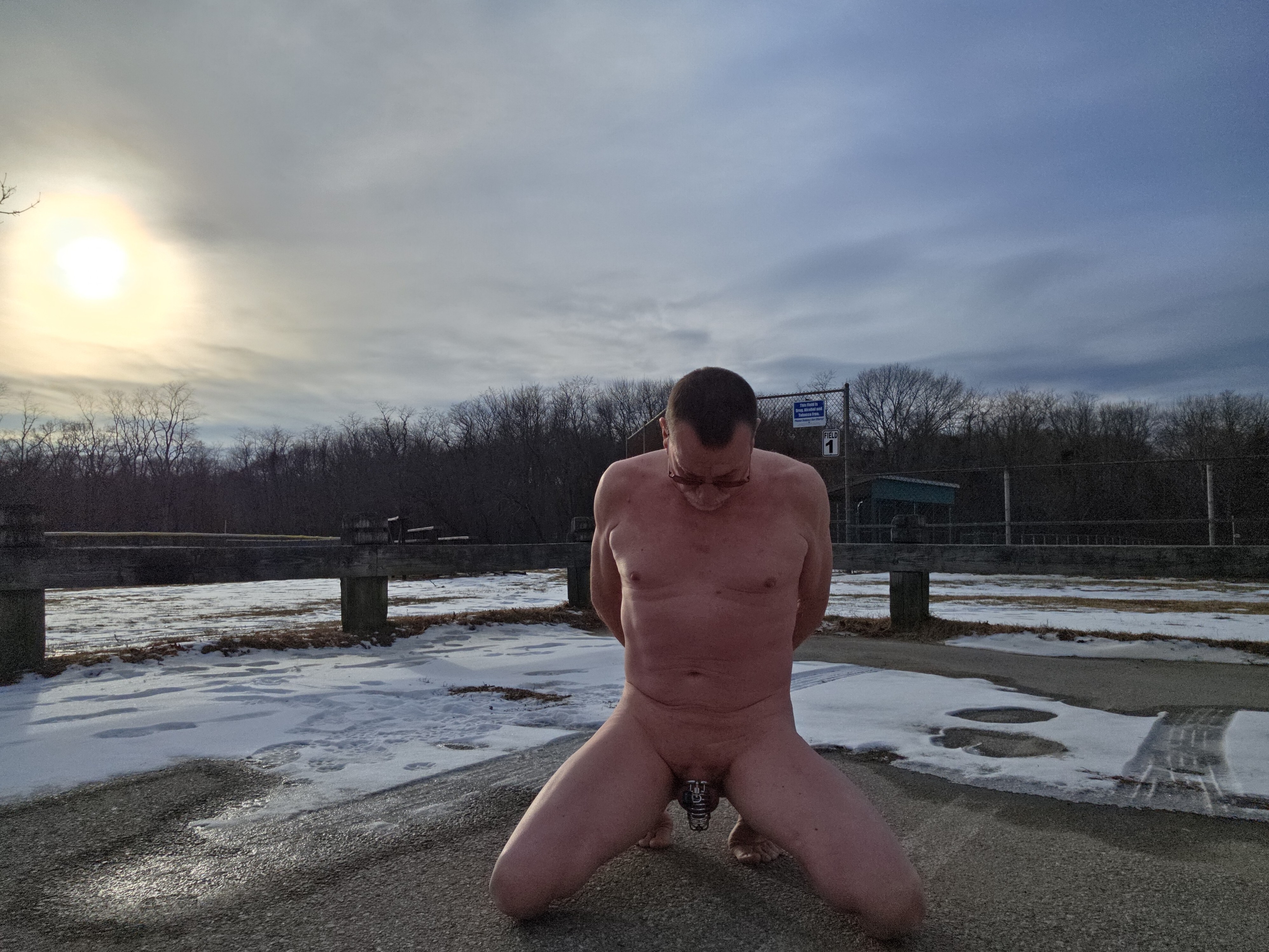 Freezing 18F January Day Public Nude