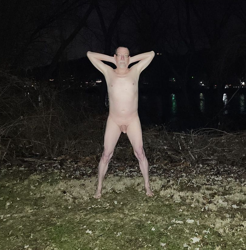 Naked slave cold night by river
