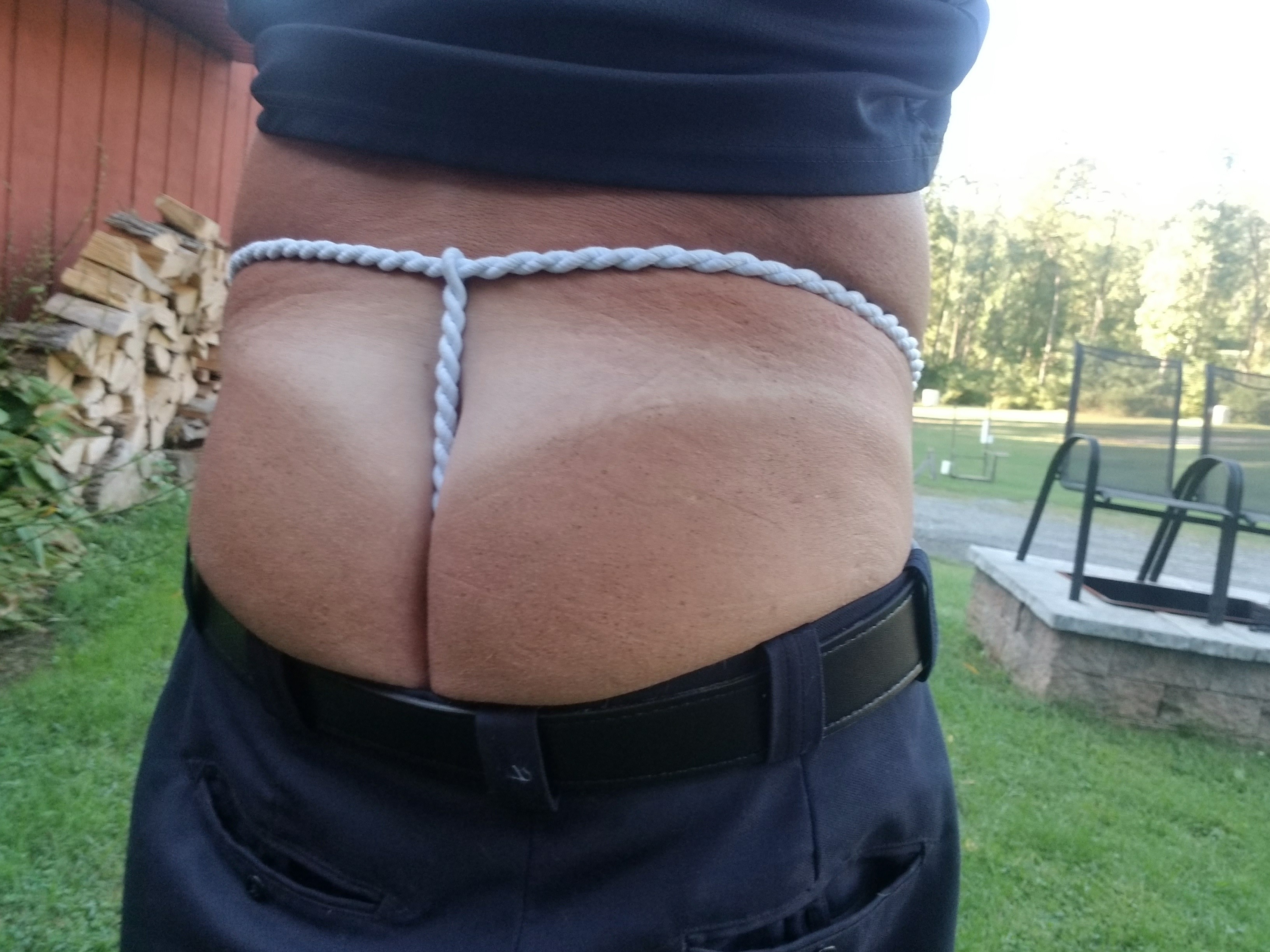 Cop in a gstring