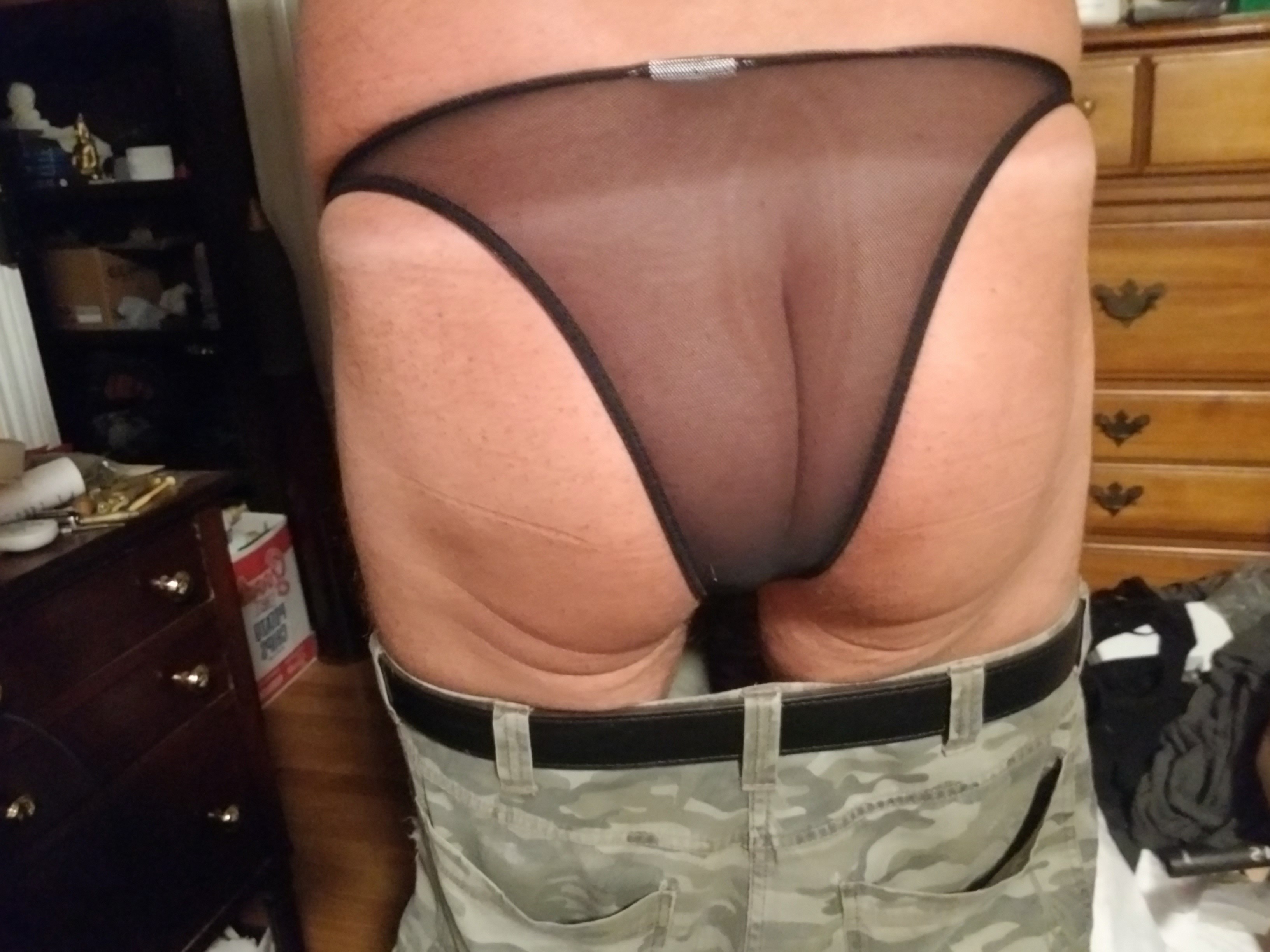 Wife's sheer black panties