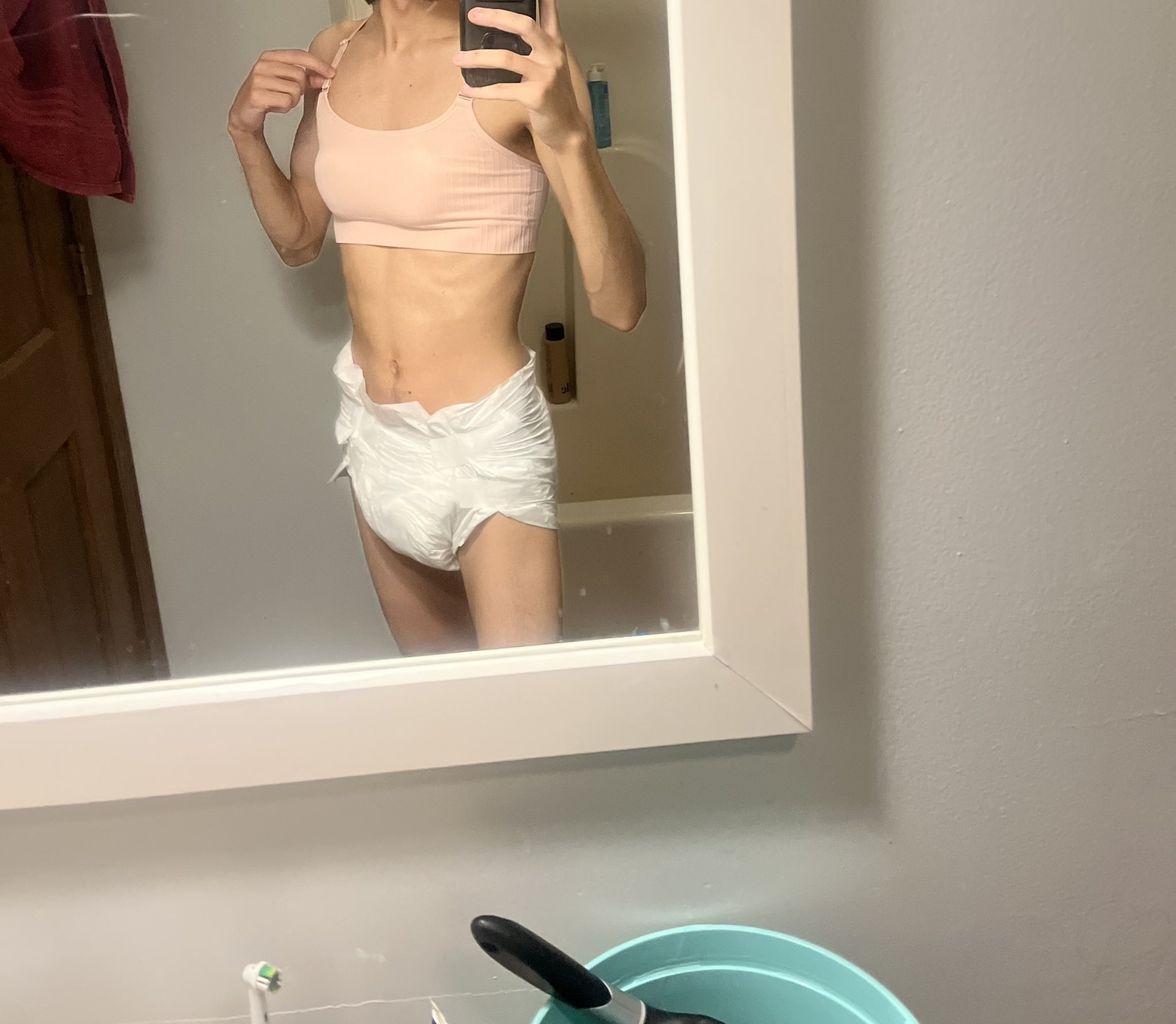 Diaper wearing sissy