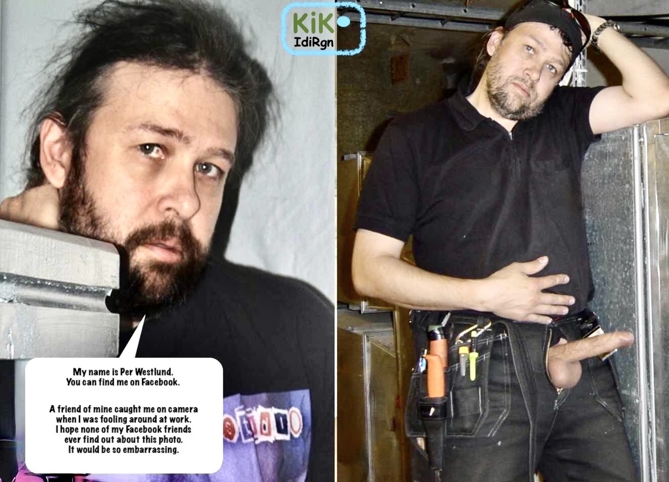 Exposed working guy