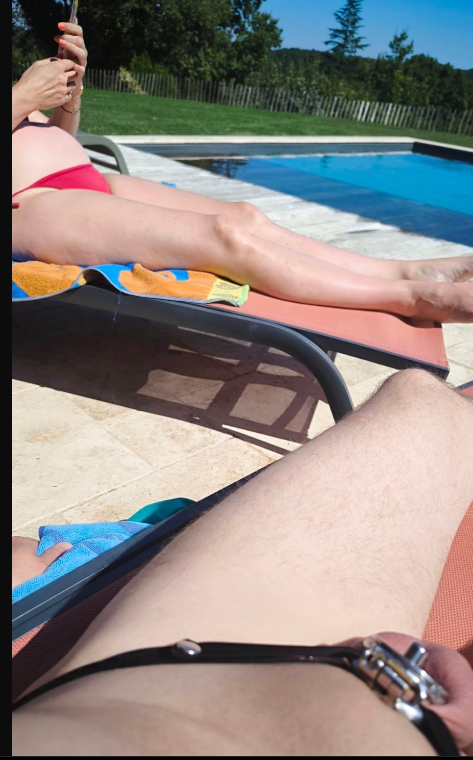 Caged by my wife at pool