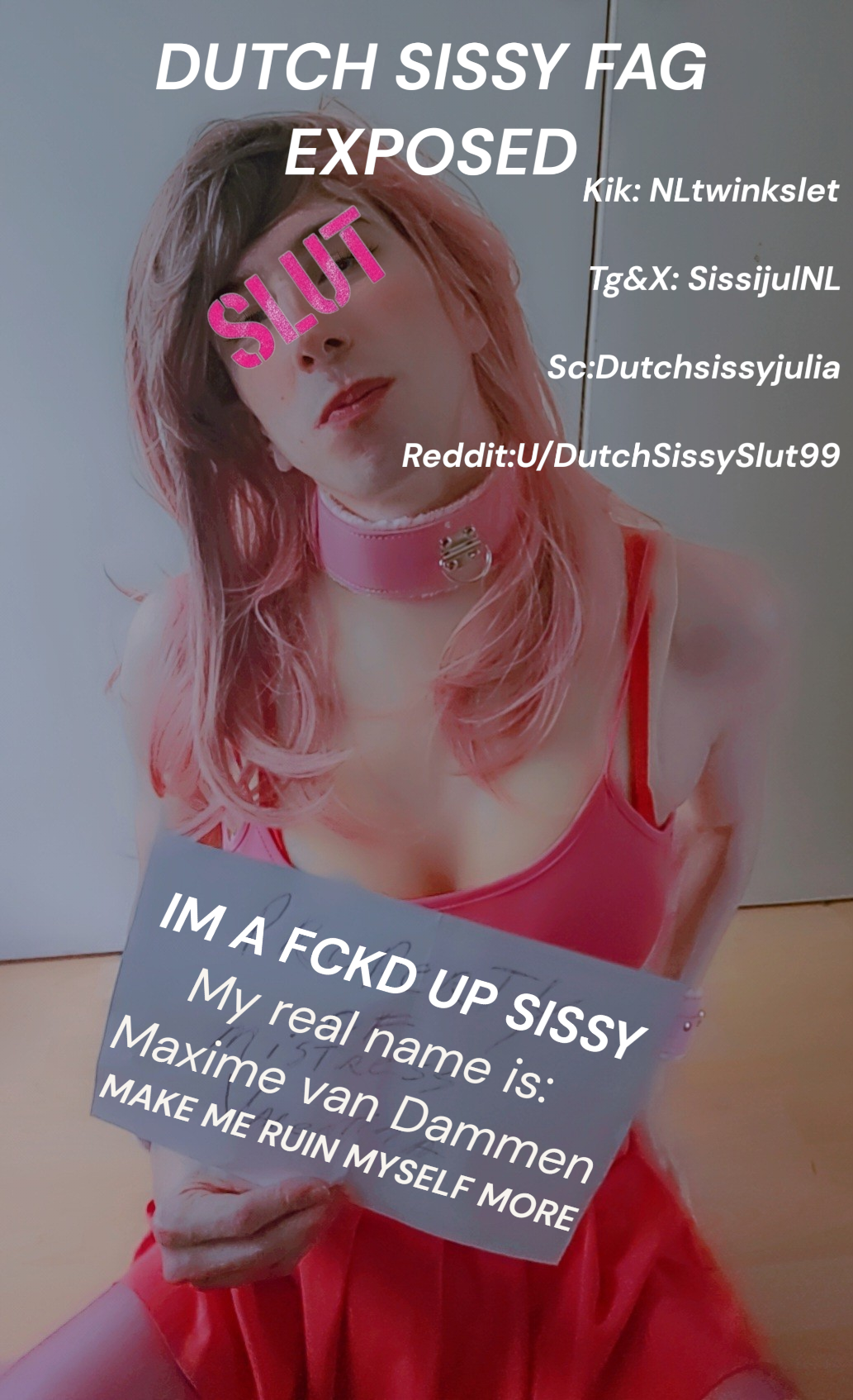 Exposed Dutch sissy fag