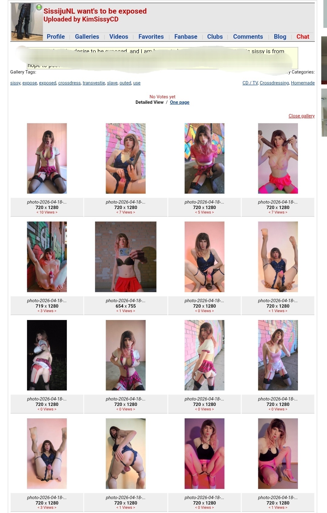 Sissy Julia exposed on imagefap