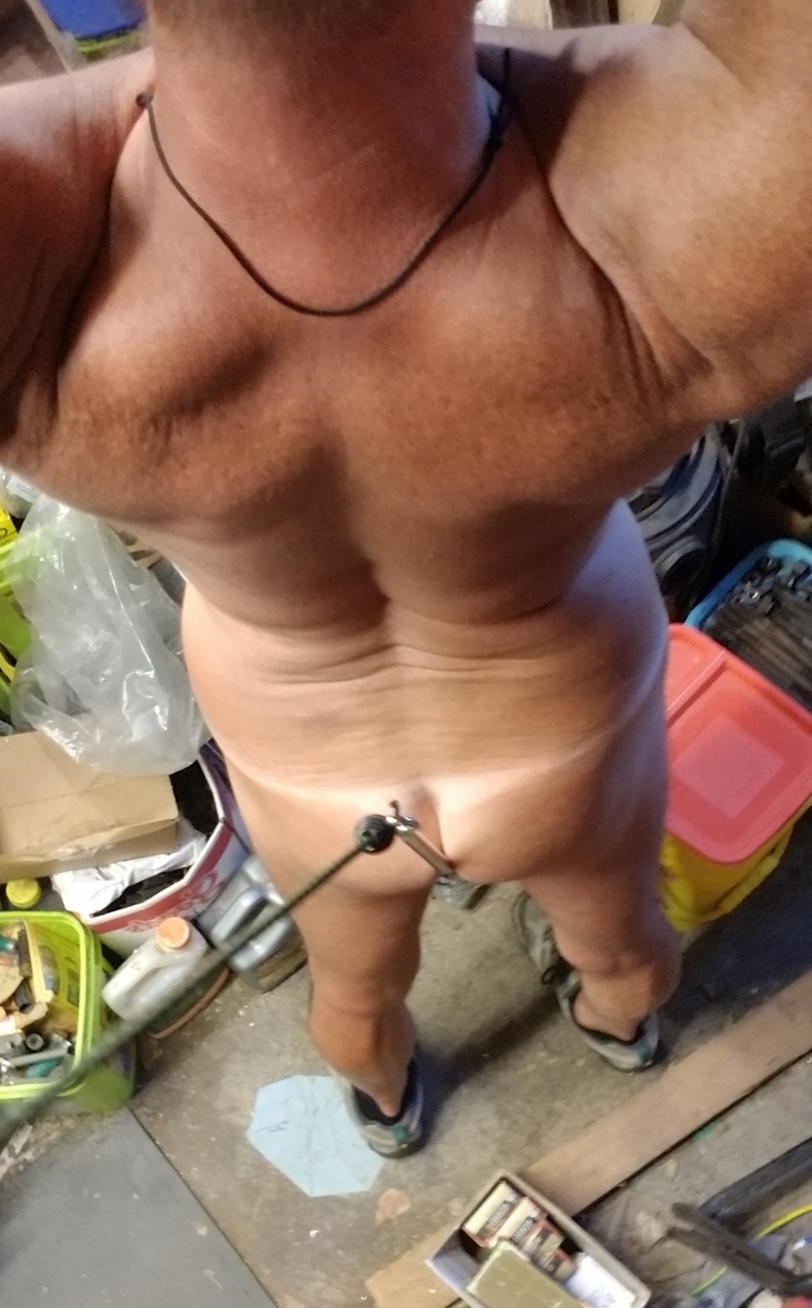 Anal hooked in the garage