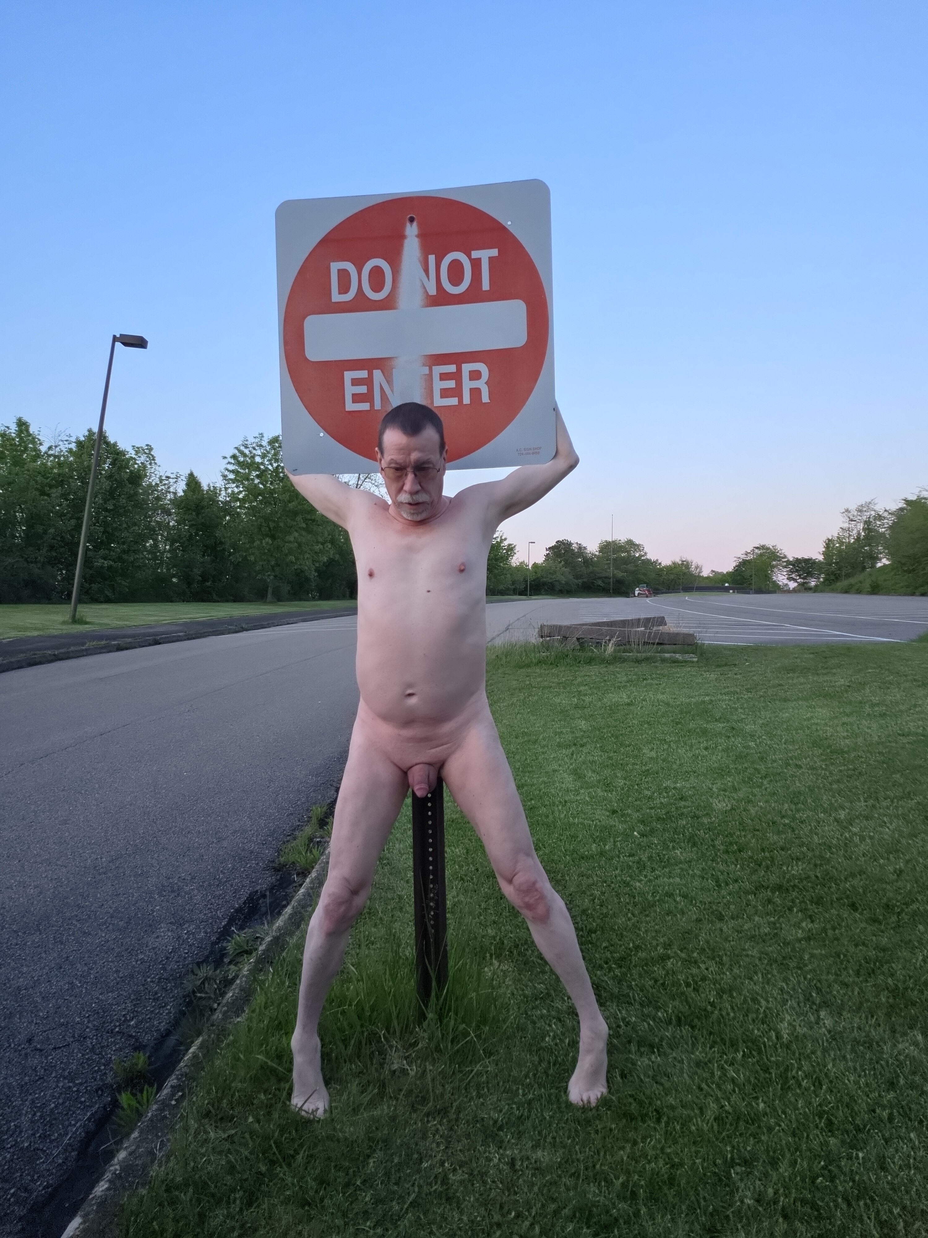 Nude public slave
