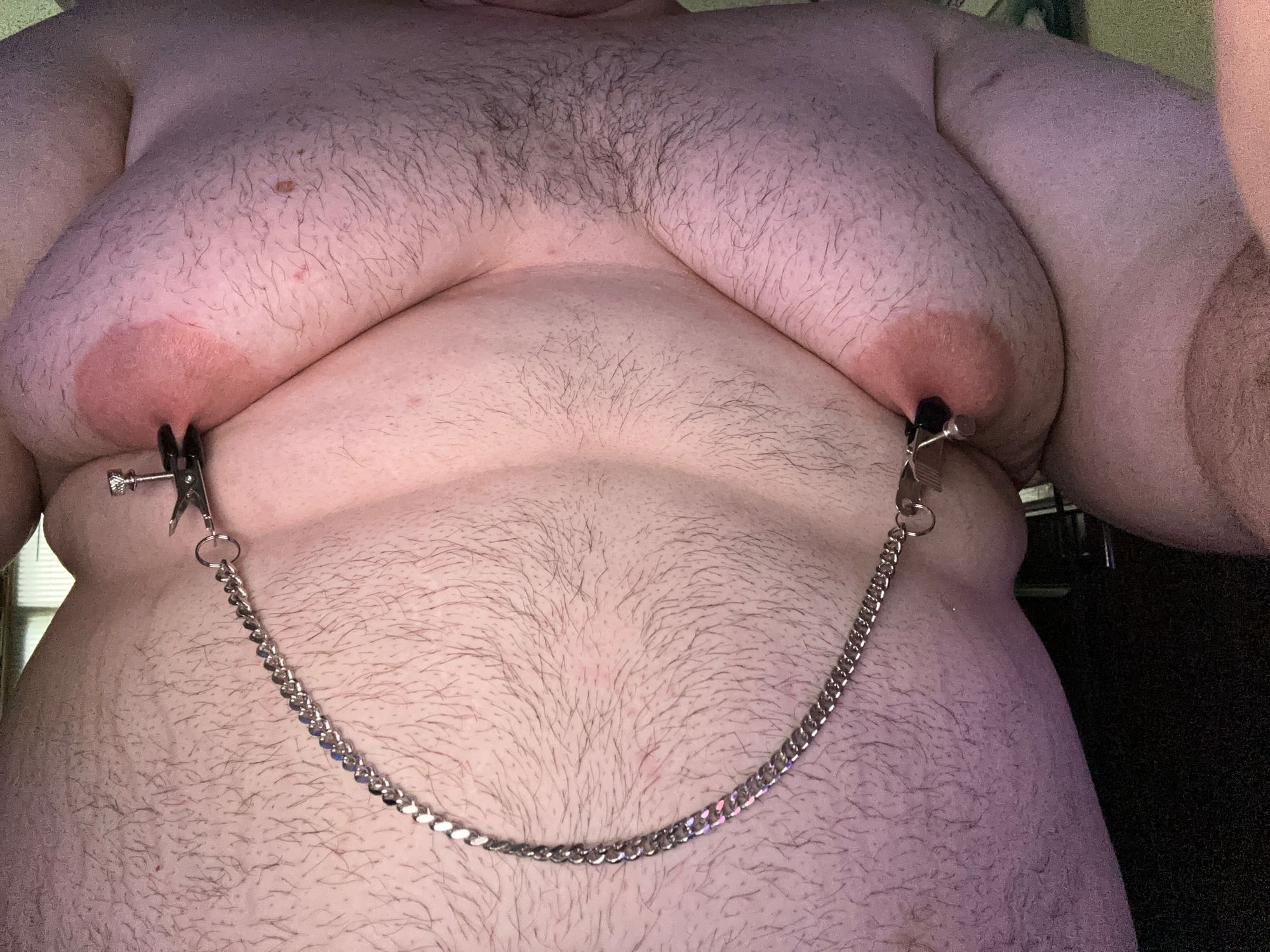 Clamped Sissy Titties