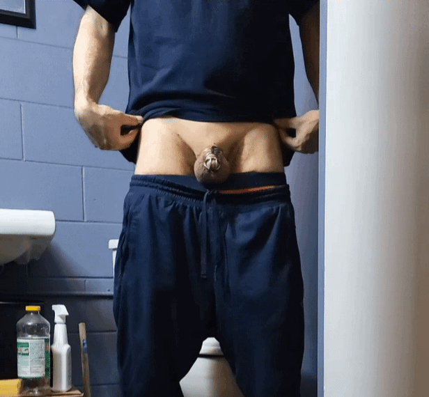 Hubby shows cage at work to co-worker