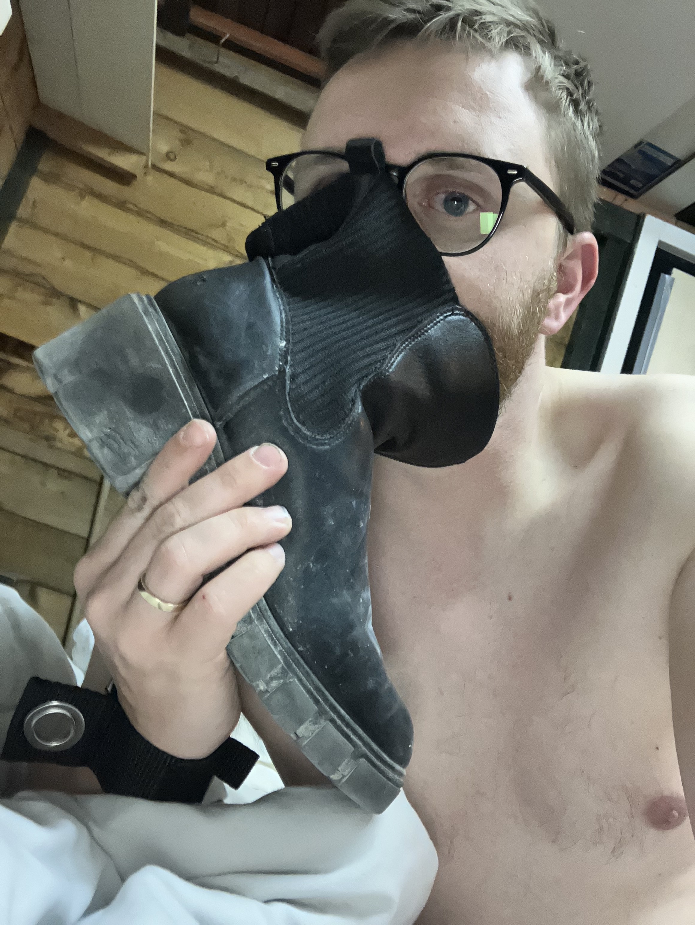 Sniffing my wife’s boots