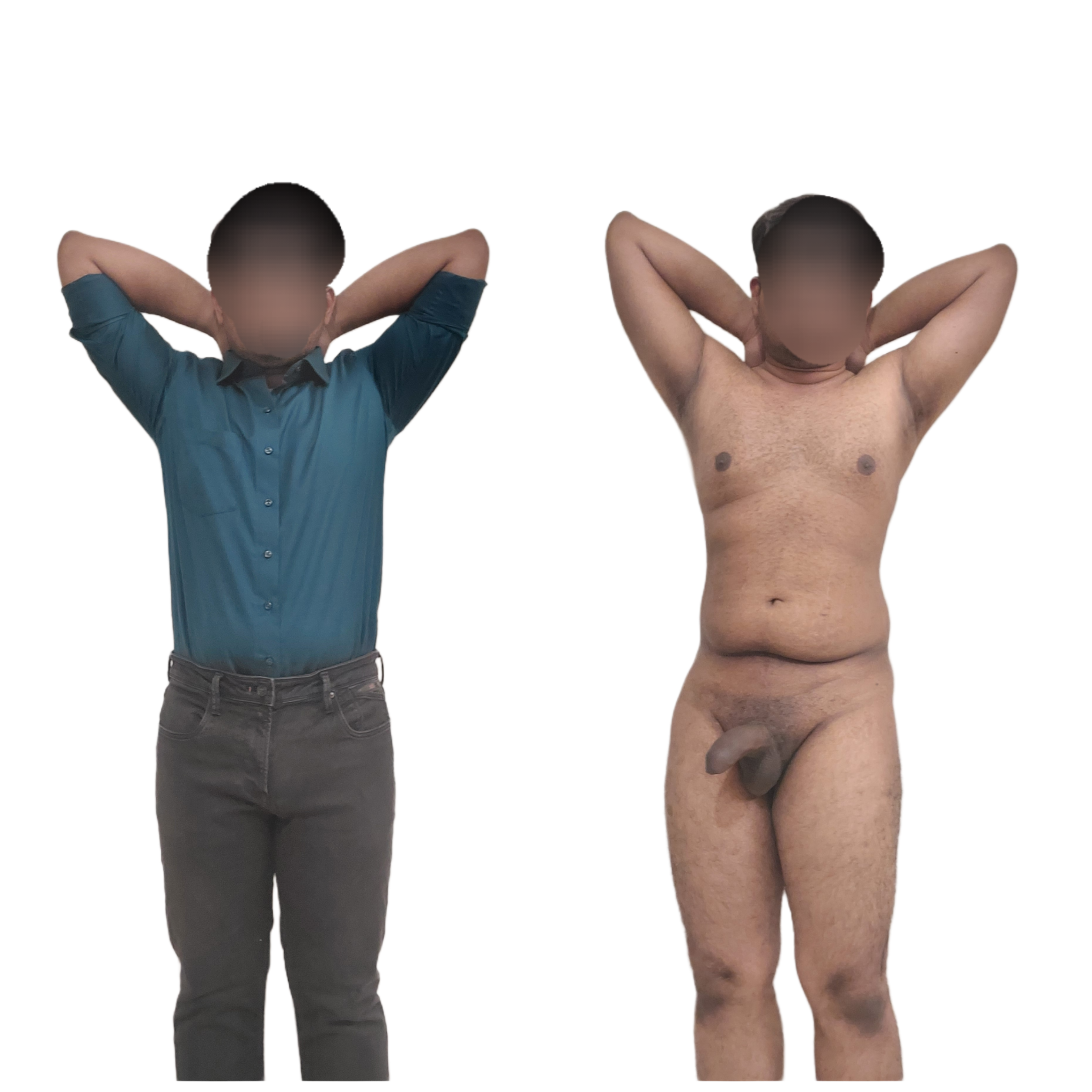 Clothed male naked slave