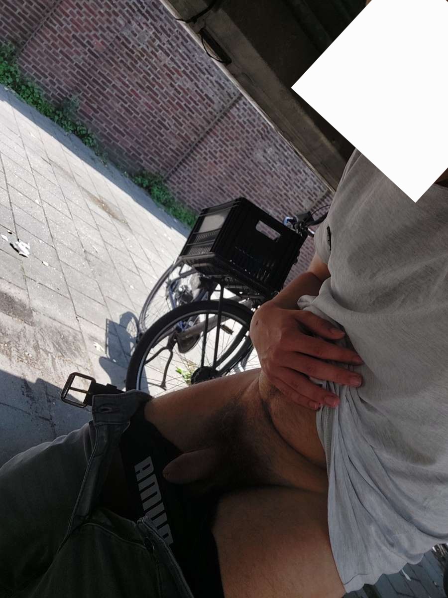 flashing in the school bike shed