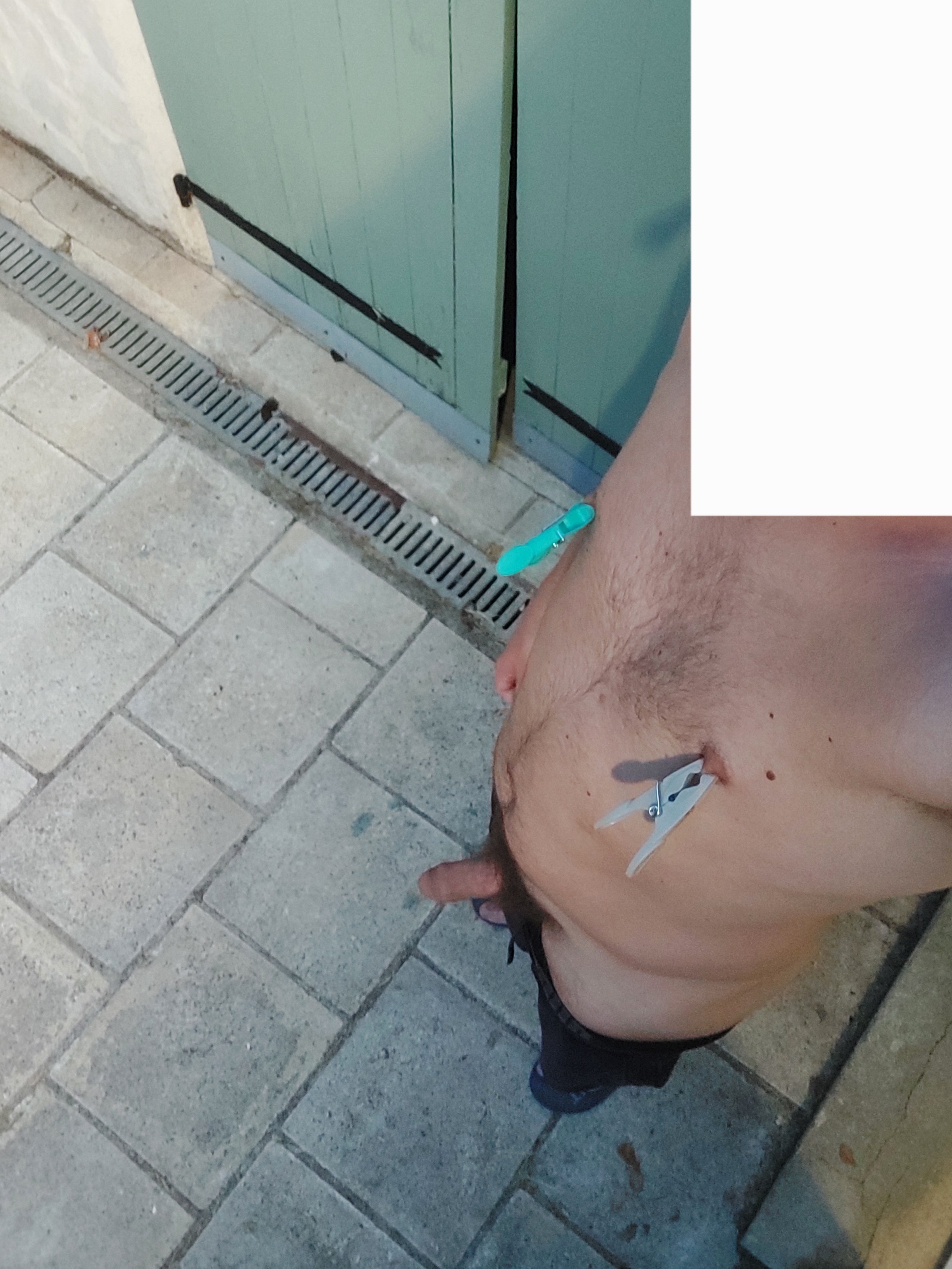 Flashing in the garden with my family inside