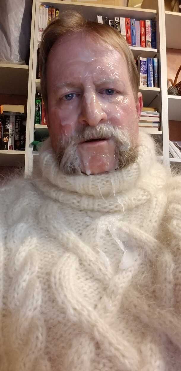 Cum covered sweater slut