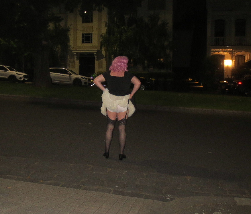 Exposed Sissy on the street.