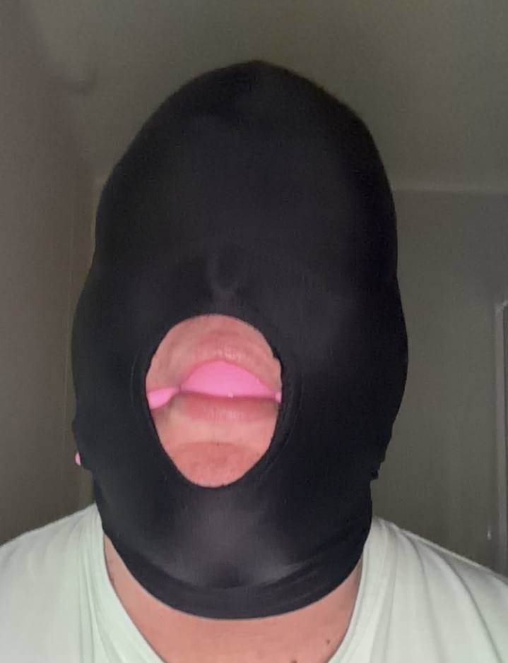 Gagged and hooded