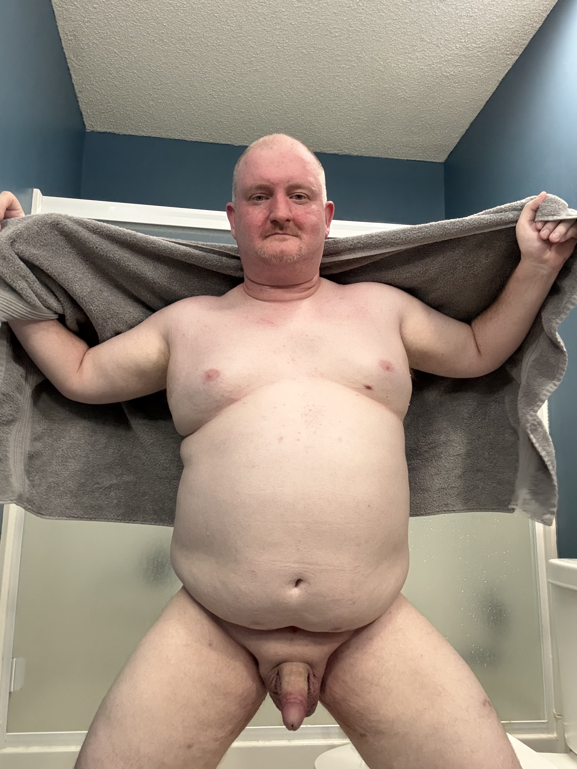 Freshly shaved and showered
