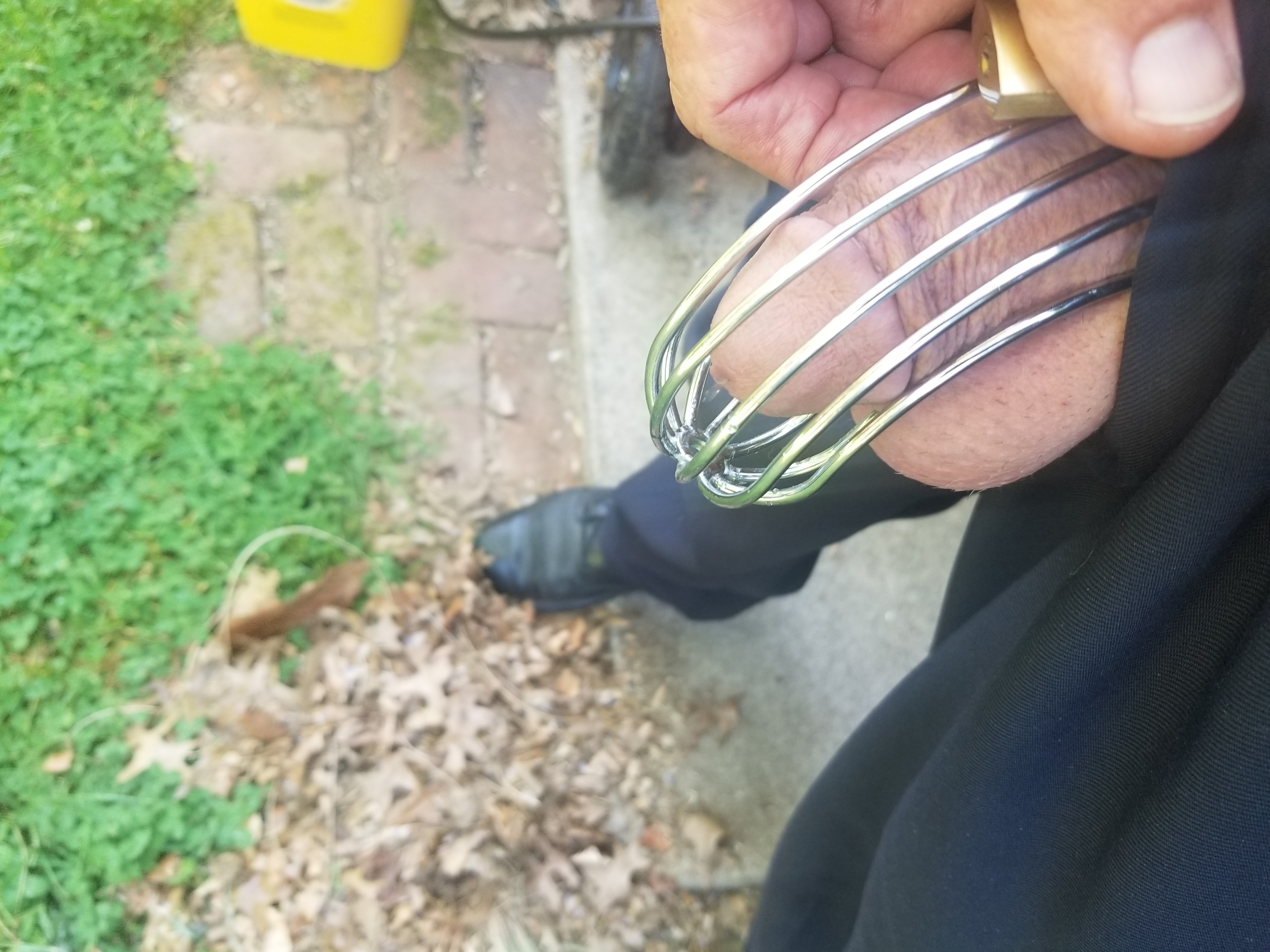 Cuck cop too small for his cage