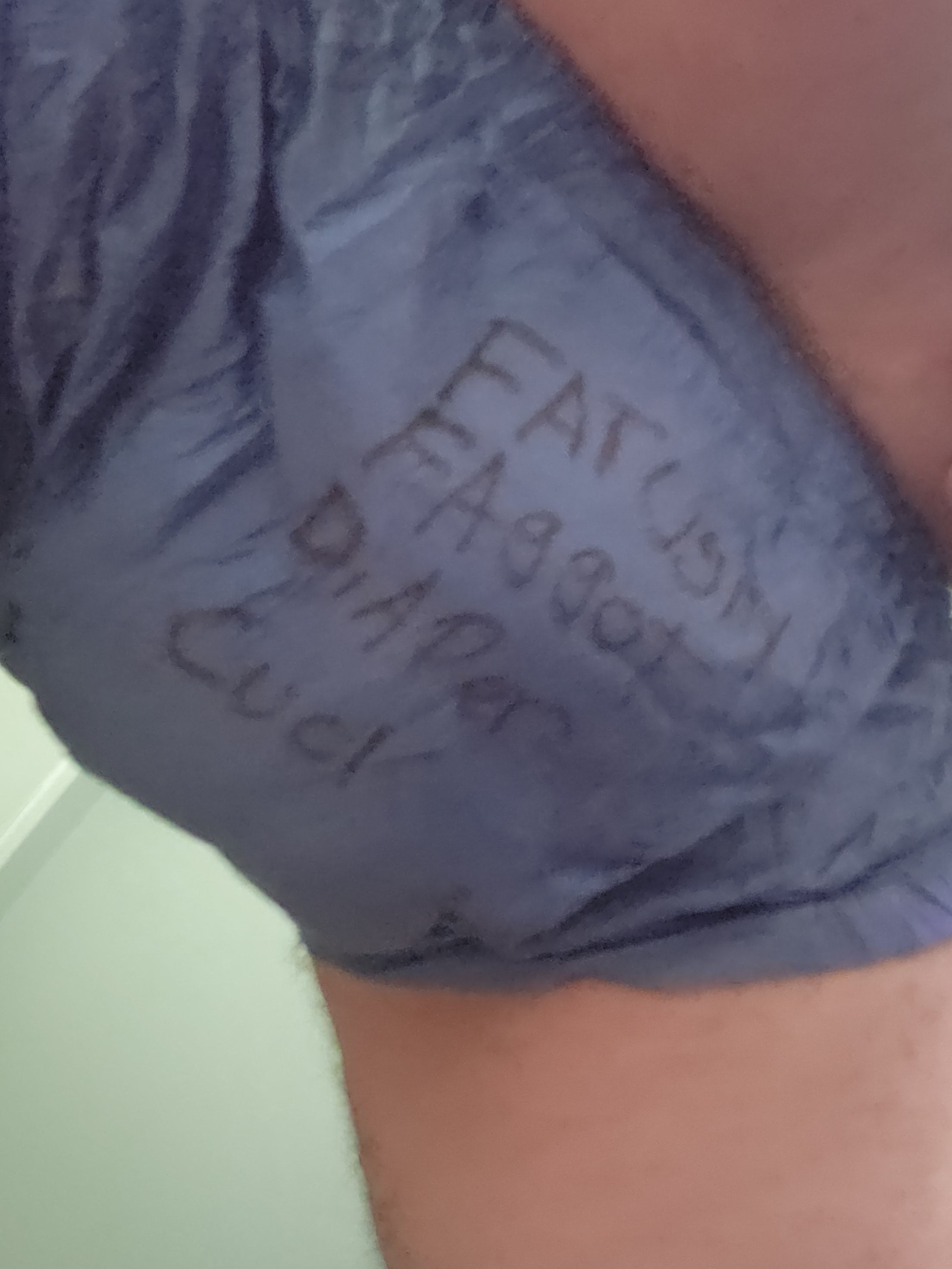 Fresh diaper for the faggot