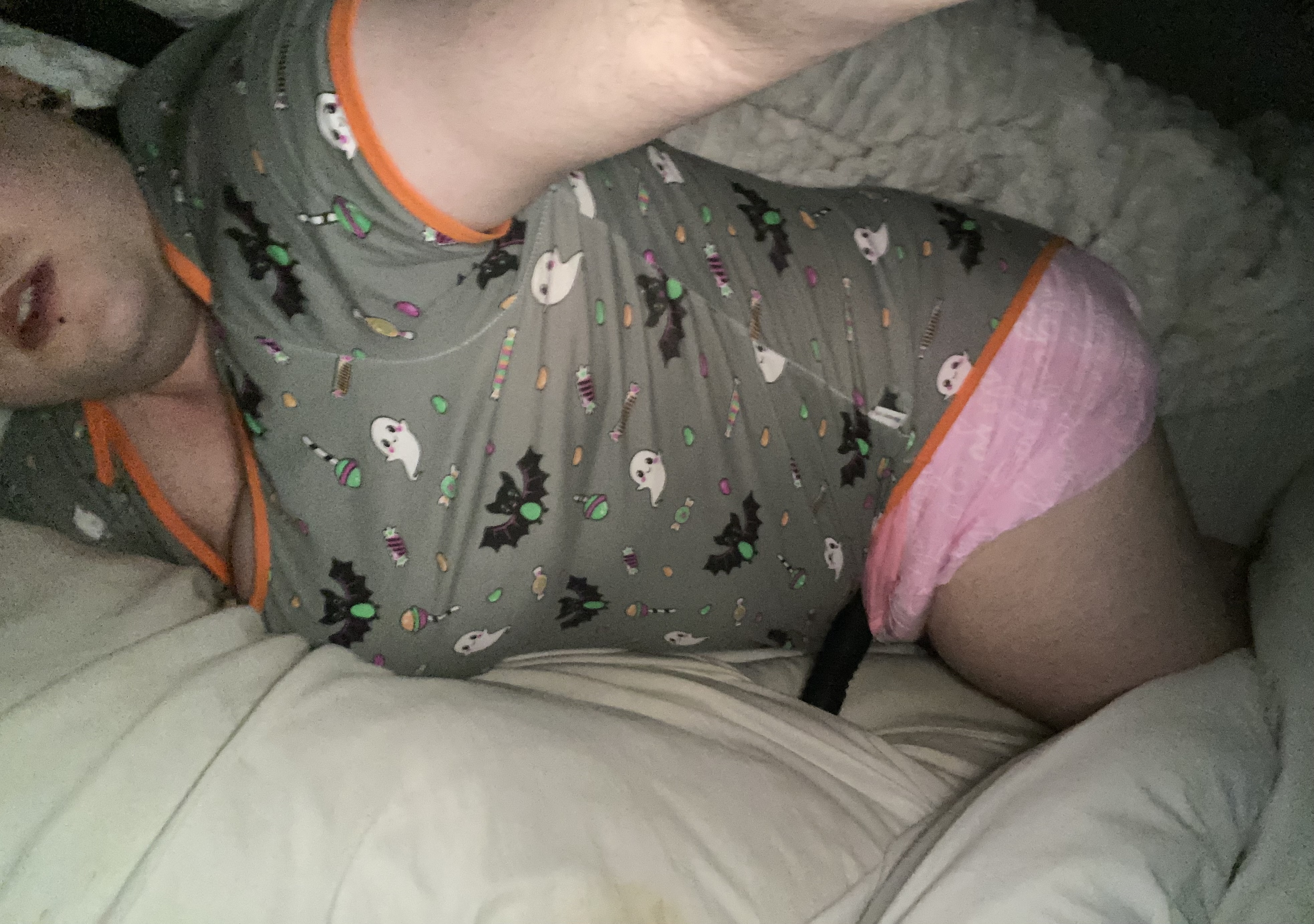 Diapered and well fed for nighttime