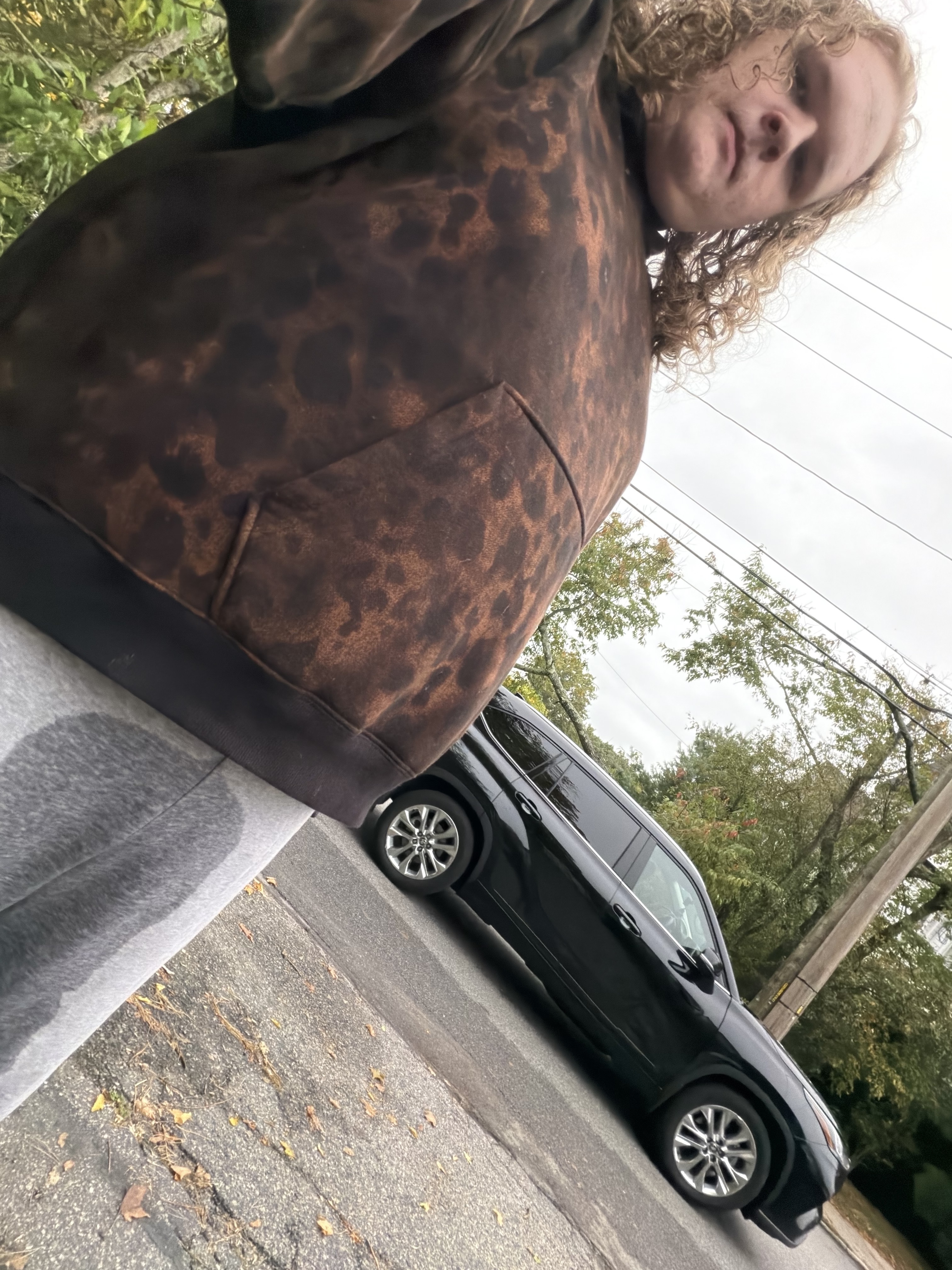 Peed my pants on the sidewalk outside