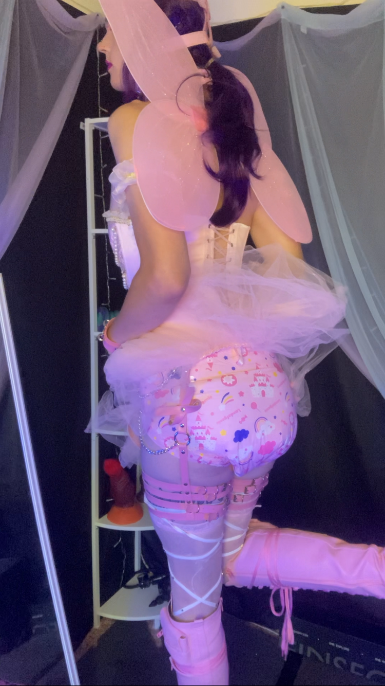 fairy princess in a soggy, messy diaper
