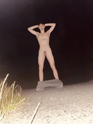 Teen naked outside