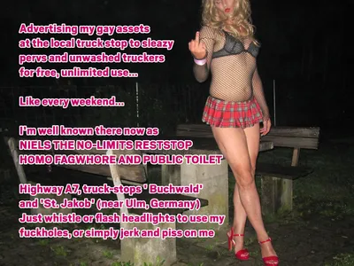 No-limits truck stop sissyfag whore and urinal