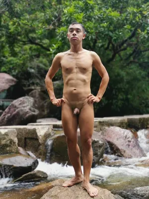 Shaved and naked in public