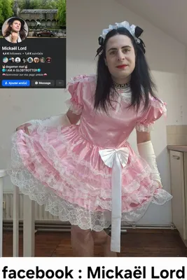 🫣 sissy maid in pink dress 🤭