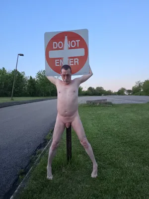 Nude public slave
