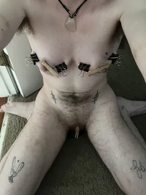 Clamped tits and clit