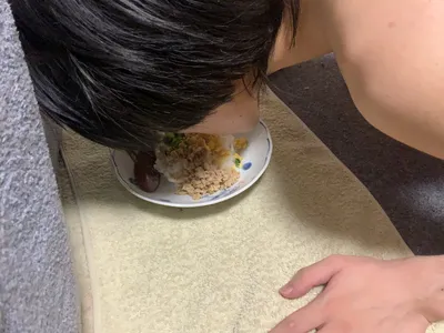 My dinner filthy scraps on the floor