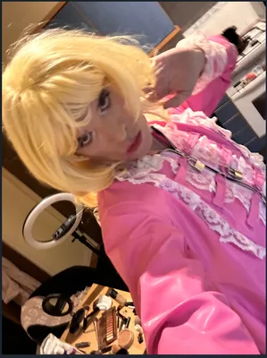 Susan posing in the mirror.