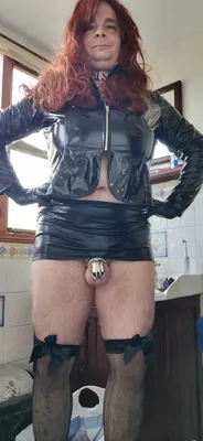 Dumb SW UK Sissy in black PVC 3