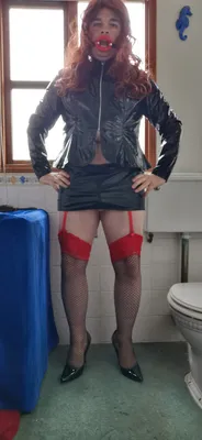 Dumb SW UK Sissy in black PVC 6