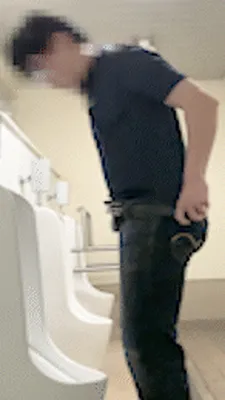 Pee in public toilet