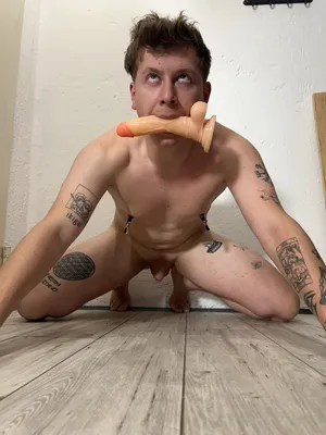Puppy Slave Lukas with Dildo in mouth