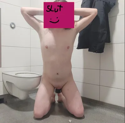 Sluty on a Public toilet